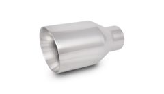 1272 - 3.50" Outlet O.D. Round Stainless Steel Tip (Double Wall, Angle Cut), 2.50" Inlet I.D.