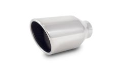 1342 - 4.00" Outlet O.D. Round Stainless Steel Tip (Double Wall, Angle Cut), 2.50" Inlet I.D.